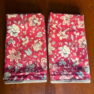 ralph lauren Chaps 2 Red Tan standard  Shams EC Floral